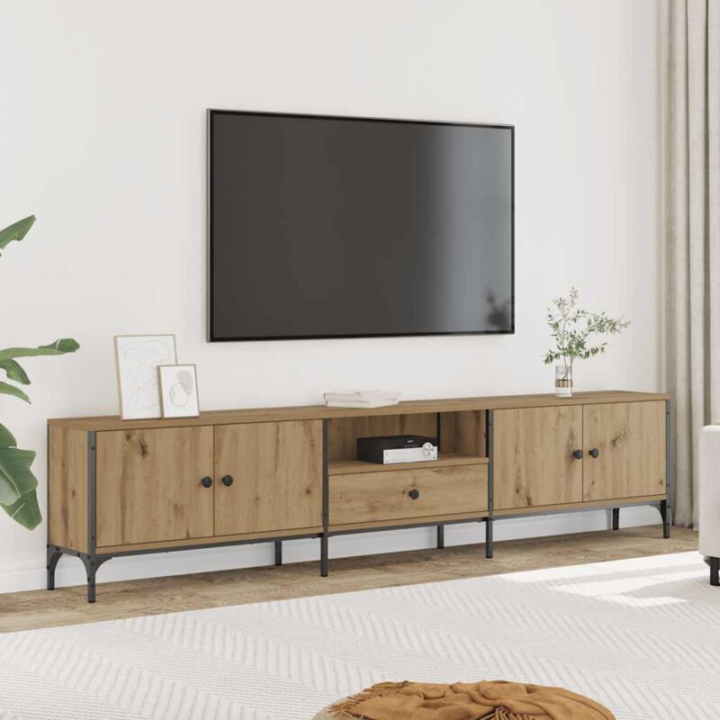 foto del prodotto vidaxl mobile tv cassetto rovere artigianale 200x25x44cm in truciolato