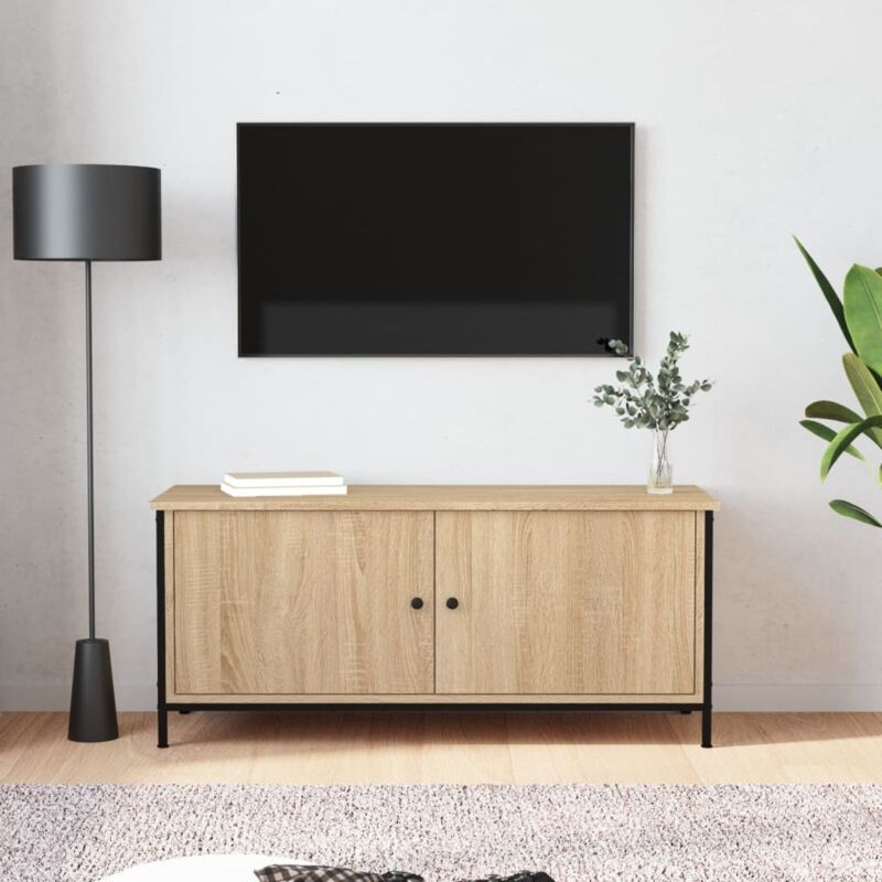 foto del prodotto vidaxl mobile tv con ante rovere sonoma 102x35x45 cm legno multistrato