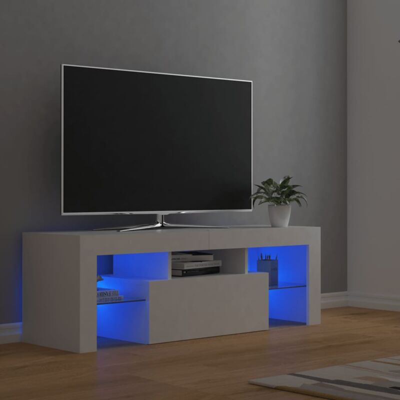 foto del prodotto vidaxl mobile tv con cassetto a ribalta scomparti e led disponibili vari colori colore bianco