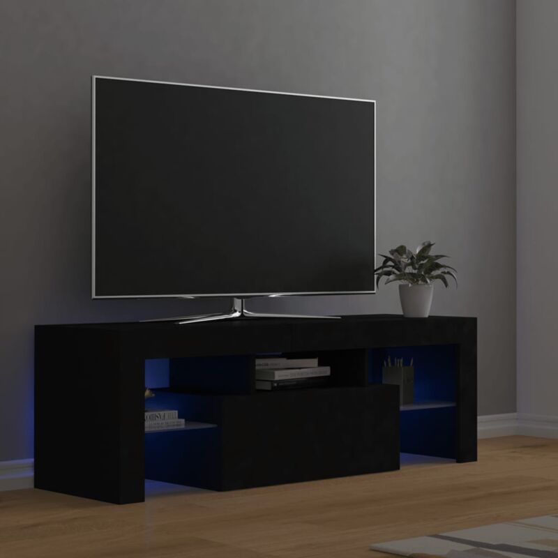 foto del prodotto vidaxl mobile tv con cassetto a ribalta scomparti e led disponibili vari colori colore nero