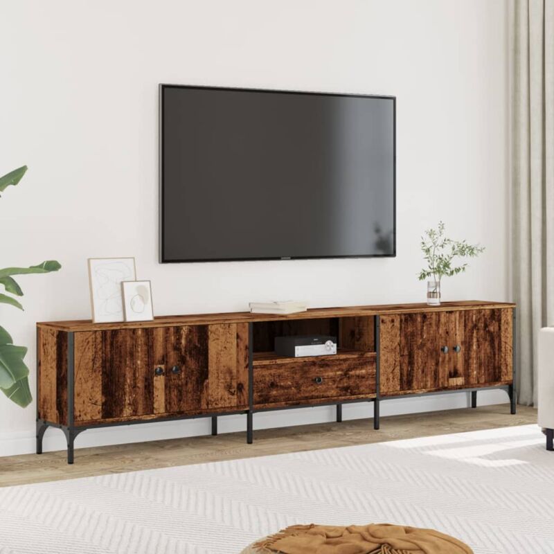 foto del prodotto vidaxl mobile tv con cassetto legno antico 200x25x44 cm in truciolato