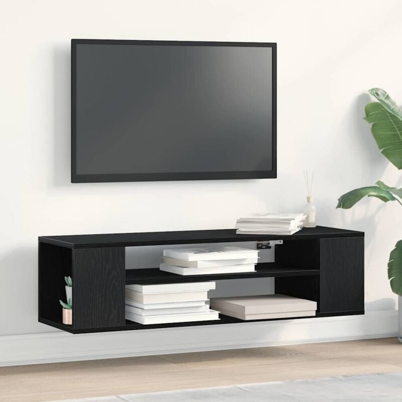 foto del prodotto vidaxl mobile tv da parete nero rovere 100x30x26,5 cm in legno ingegnerizzato
