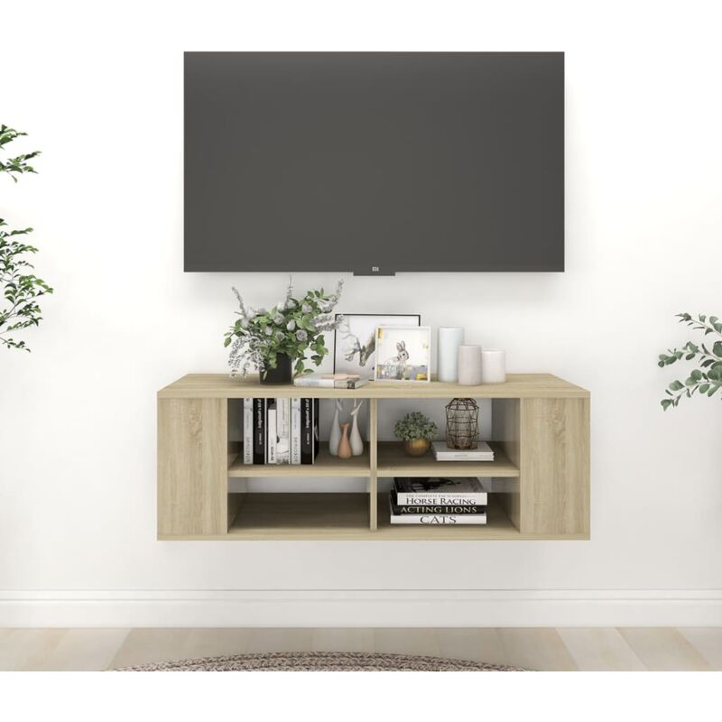 foto del prodotto vidaxl mobile tv da parete rovere sonoma 102x35x35cm legno multistrato