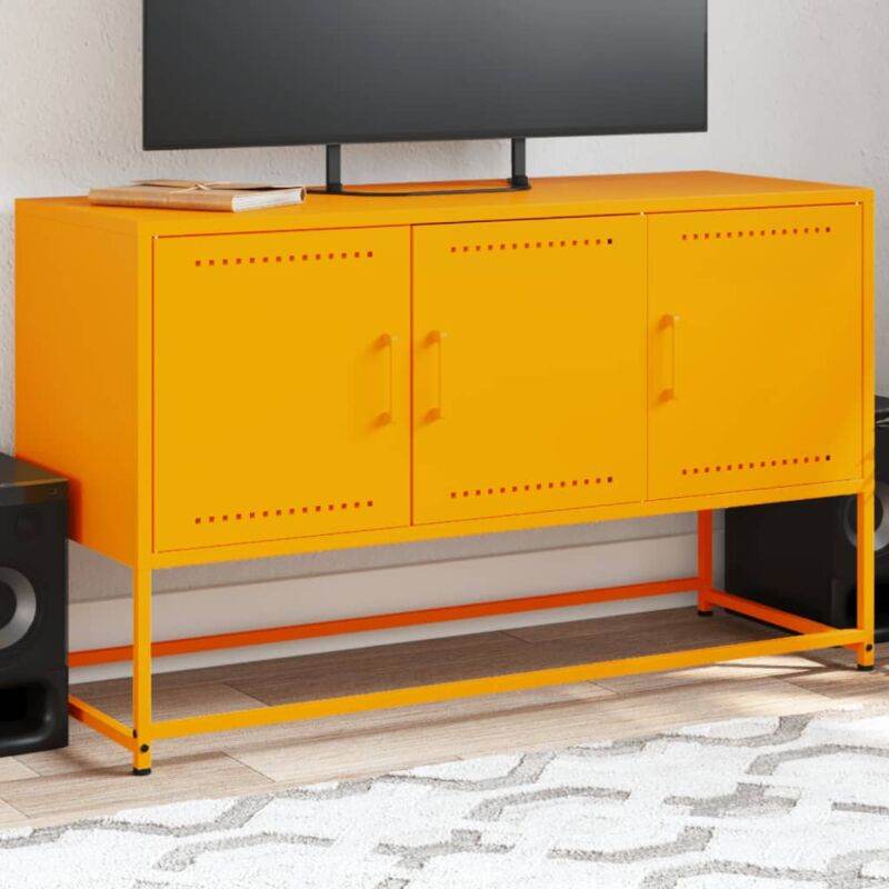 foto del prodotto vidaxl mobile tv giallo senape 100,5x39x60,5 cm in acciaio