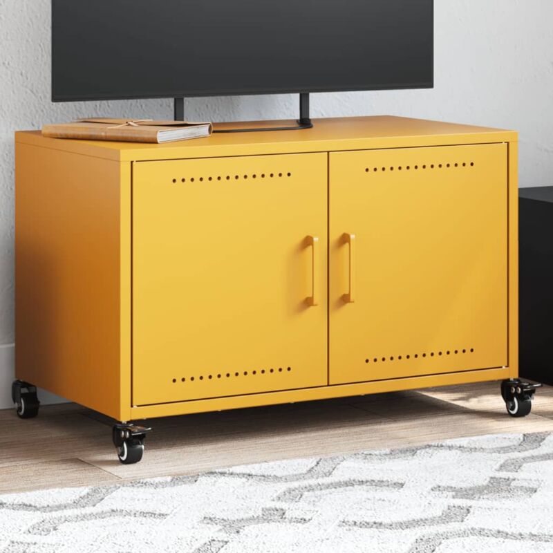 foto del prodotto vidaxl mobile tv giallo senape 68x39x43,5cm acciaio laminato a freddo 980412