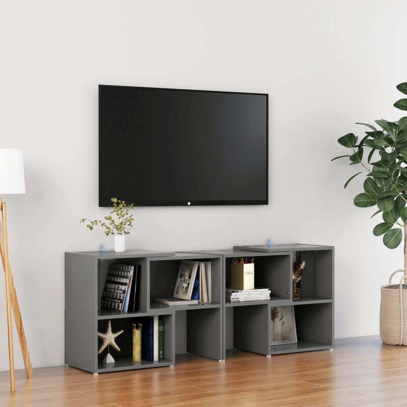 foto del prodotto vidaxl mobile tv grigio 104x30x52 cm in legno multistrato