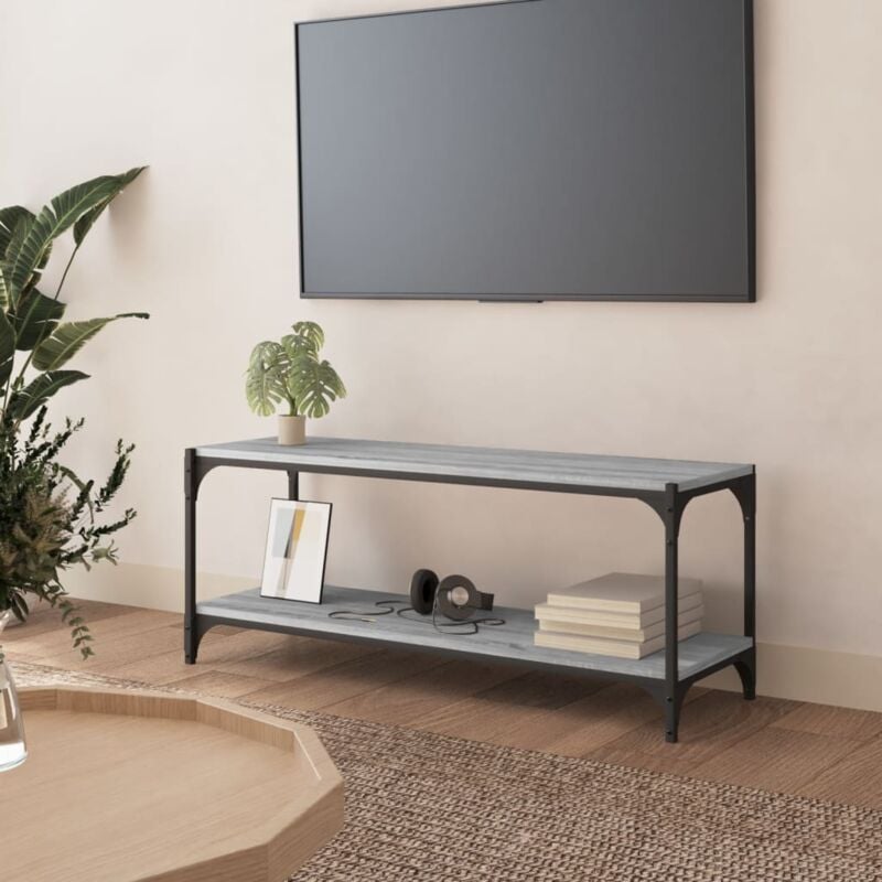 foto del prodotto vidaxl mobile tv grigio sonoma 100x33x41cm legno multistrato e acciaio