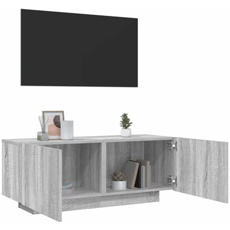 foto del prodotto vidaxl mobile tv grigio sonoma 100x35x40 cm in legno multistrato