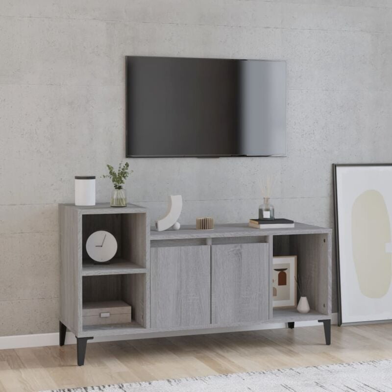 foto del prodotto vidaxl mobile tv grigio sonoma 100x35x55 cm in legno multistrato
