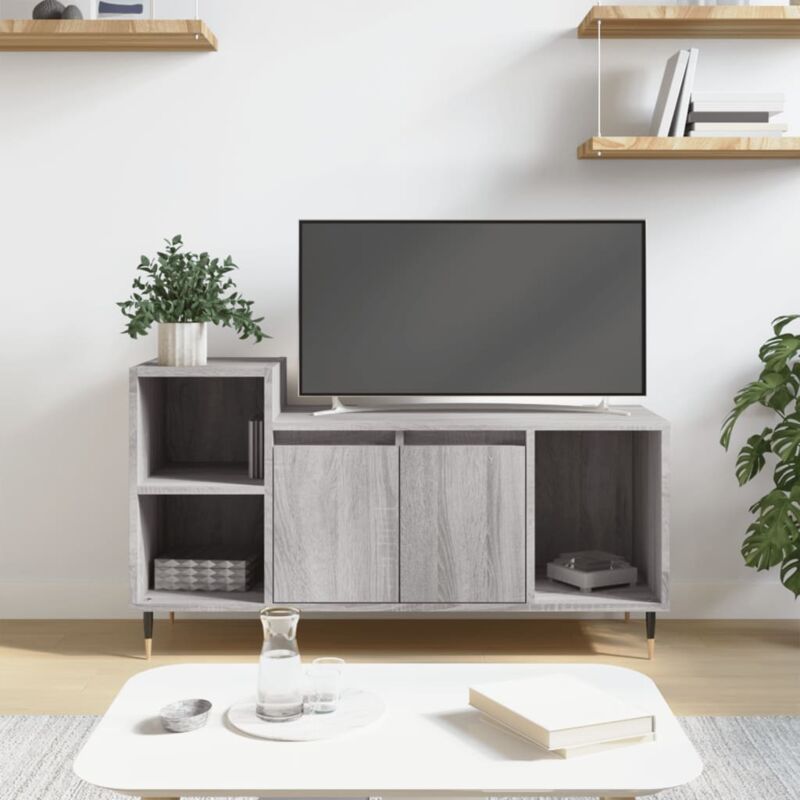 foto del prodotto vidaxl mobile tv grigio sonoma 100x35x55 cm in legno multistrato