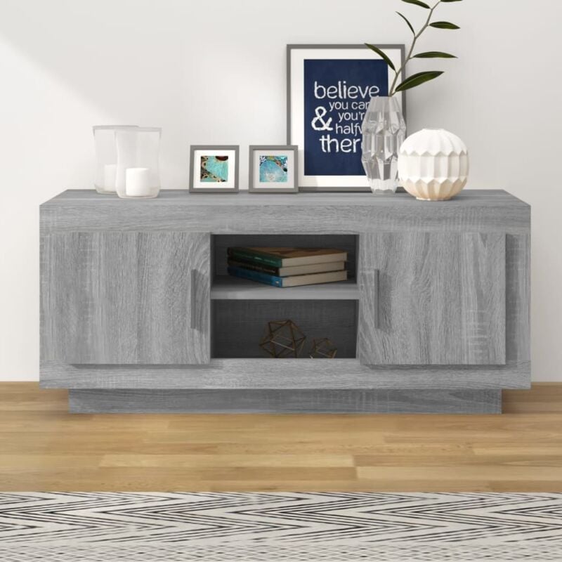 foto del prodotto vidaxl mobile tv grigio sonoma 102x35x45 cm in legno multistrato