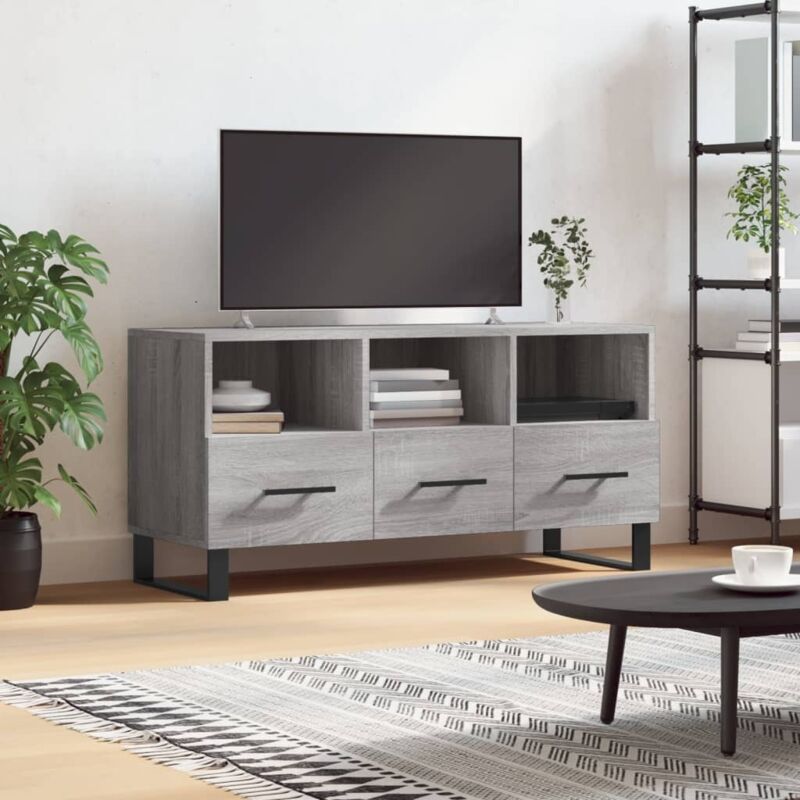 foto del prodotto vidaxl mobile tv grigio sonoma 102x36x50 cm in legno multistrato