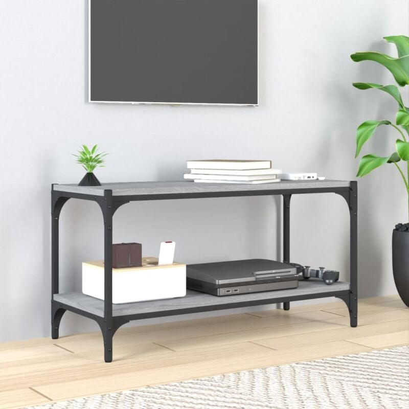 foto del prodotto vidaxl mobile tv grigio sonoma 80x33x41 cm legno multistrato e acciaio