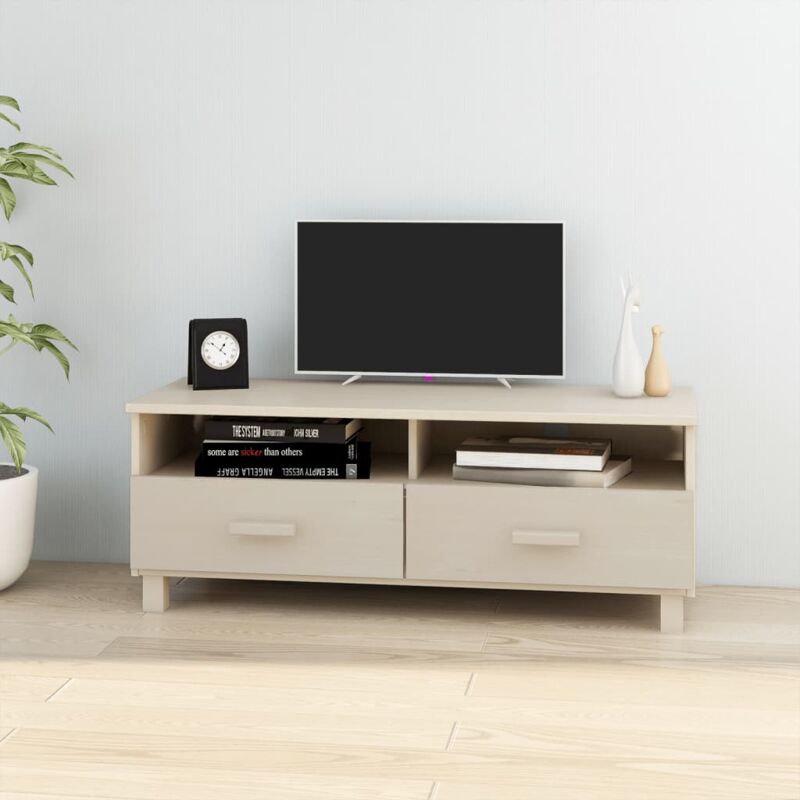 foto del prodotto vidaxl mobile tv hamar ambra 106x40x40 cm in legno massello di pino