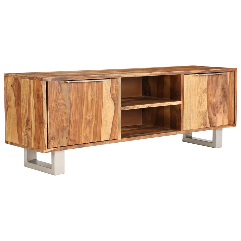 foto del prodotto vidaxl mobile tv in acacia massello con finitura ambra 118x30x40 cm