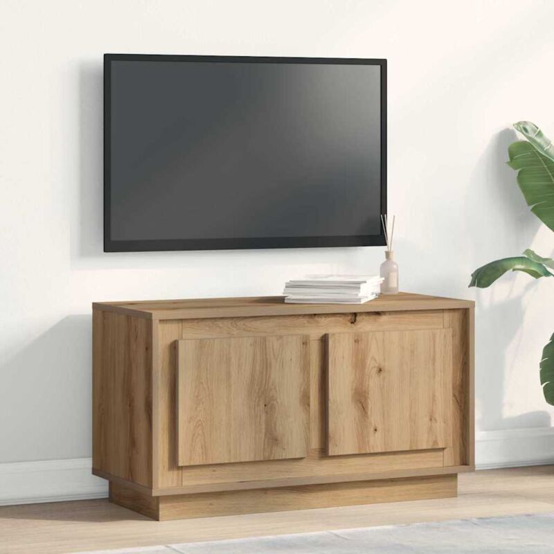 foto del prodotto vidaxl mobile tv in rovere artigianale 80x35x45 cm in legno ingegnerizzato