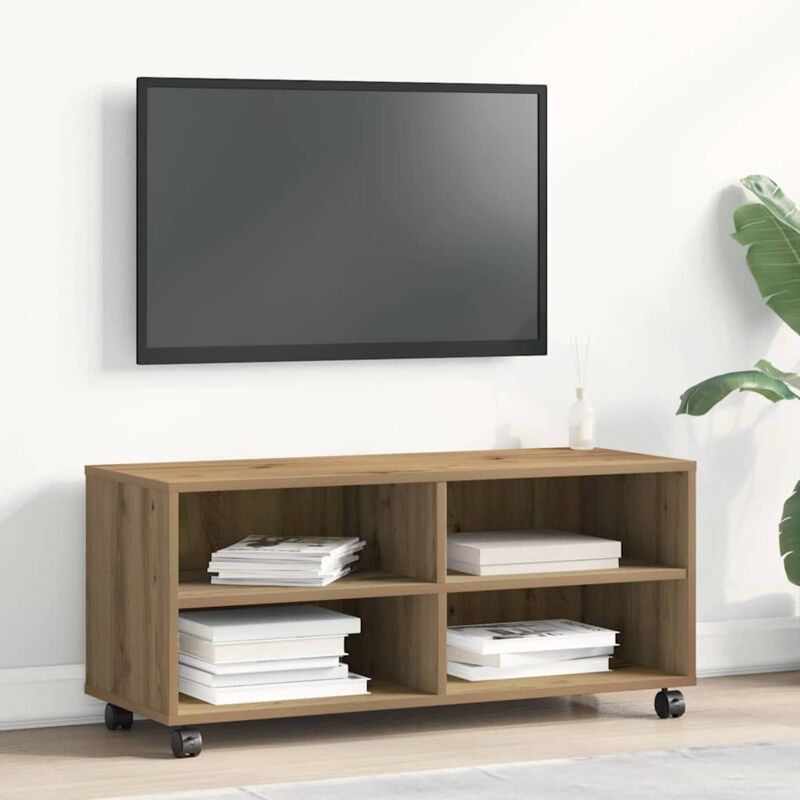 foto del prodotto vidaxl mobile tv in rovere artigianale 90x35x35 cm in legno ingegnerizzato