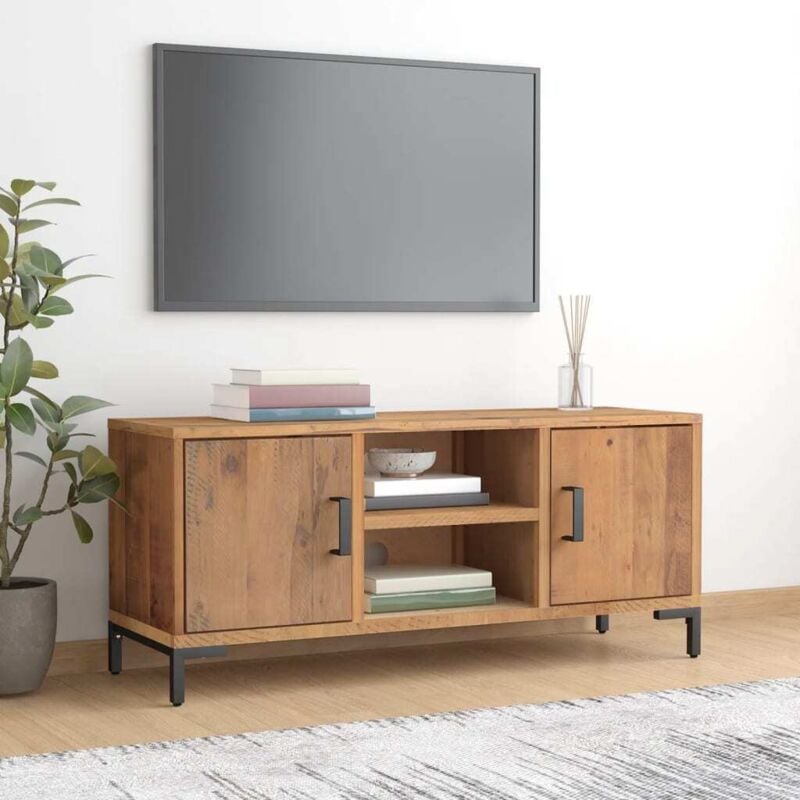 foto del prodotto vidaxl mobile tv marrone 110x35x48 cm in legno massello di pino