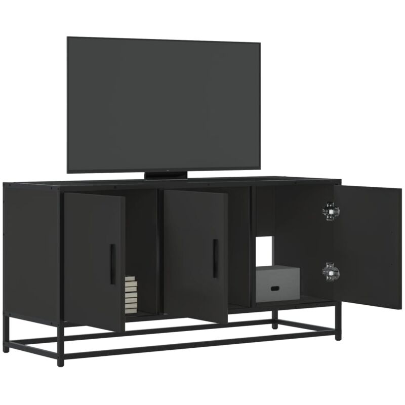foto del prodotto vidaxl mobile tv nero 100x35x50 cm in truciolato e metallo