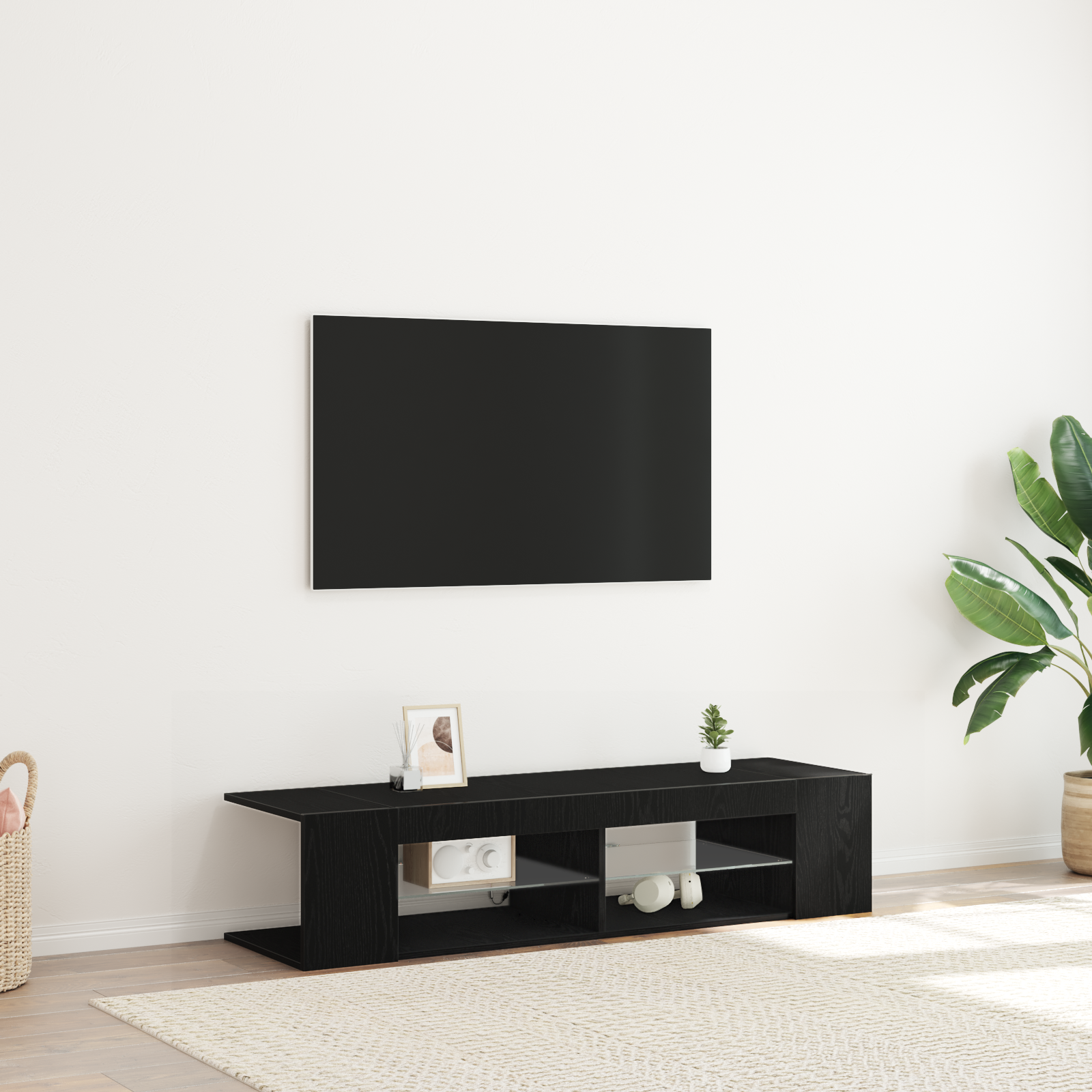 foto del prodotto vidaxl mobile tv nero 135 x 39 x 30 cm legno multistrato