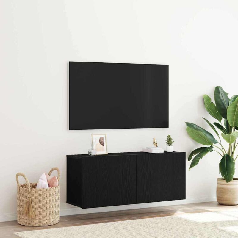 foto del prodotto vidaxl mobile tv nero rovere 100x30x41 cm legno ingegnerizzato