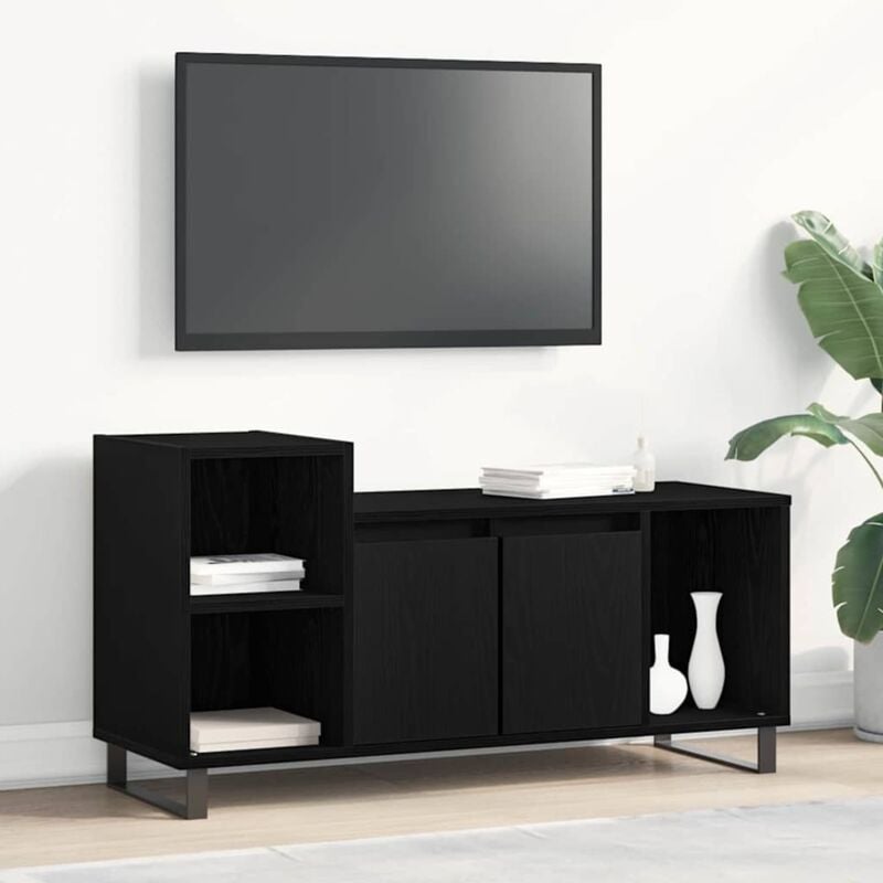 foto del prodotto vidaxl mobile tv nero rovere 100x35x55 cm legno ingegnerizzato
