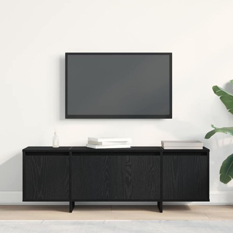foto del prodotto vidaxl mobile tv nero rovere 120x30x40,5 cm in legno ingegnerizzato