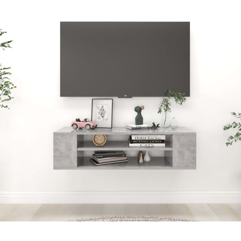 foto del prodotto vidaxl mobile tv pensile grigio cemento 100x30x26,5 cm multistrato