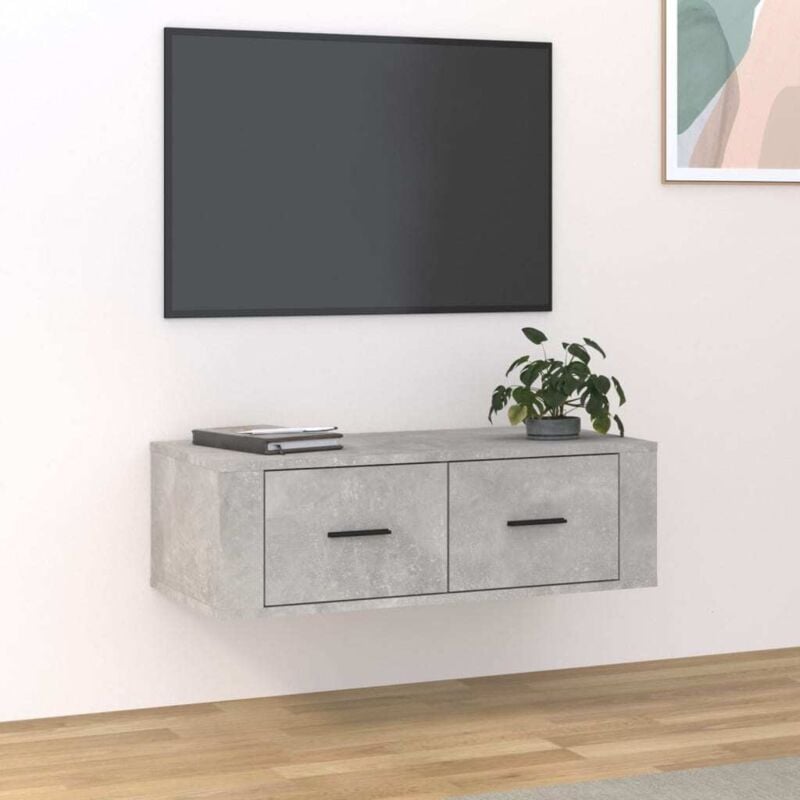foto del prodotto vidaxl mobile tv pensile grigio cemento 80x36x25 cm legno multistrato