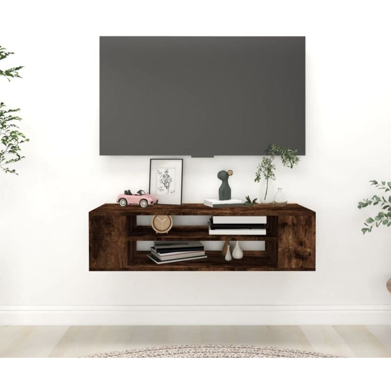 foto del prodotto vidaxl mobile tv pensile rovere fumo 100x30x26,5 cm legno multistrato