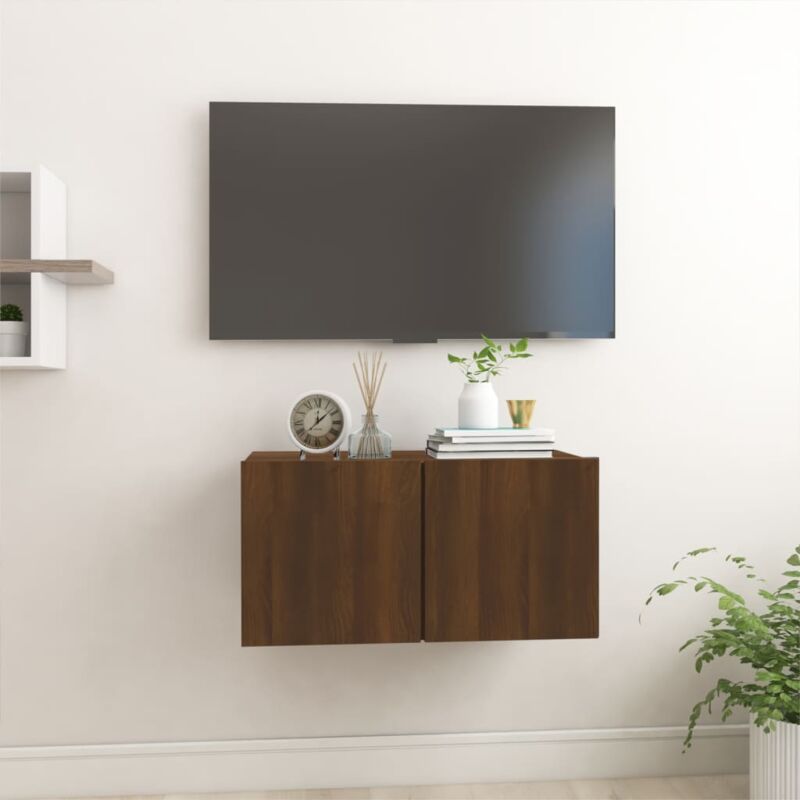 foto del prodotto vidaxl mobile tv pensile rovere marrone 60x30x30 cm legno multistrato