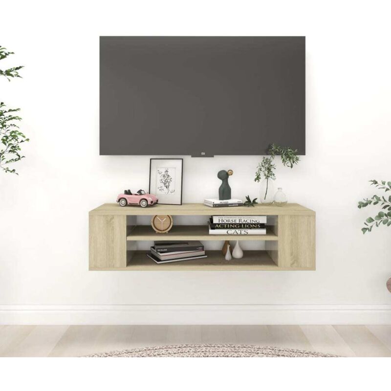 foto del prodotto vidaxl mobile tv pensile rovere sonoma 100x30x26,5cm legno multistrato