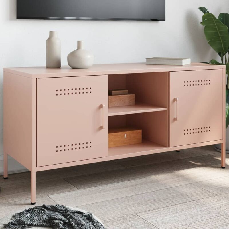 foto del prodotto vidaxl mobile tv rosa 100,5x39x50,5 cm in acciaio