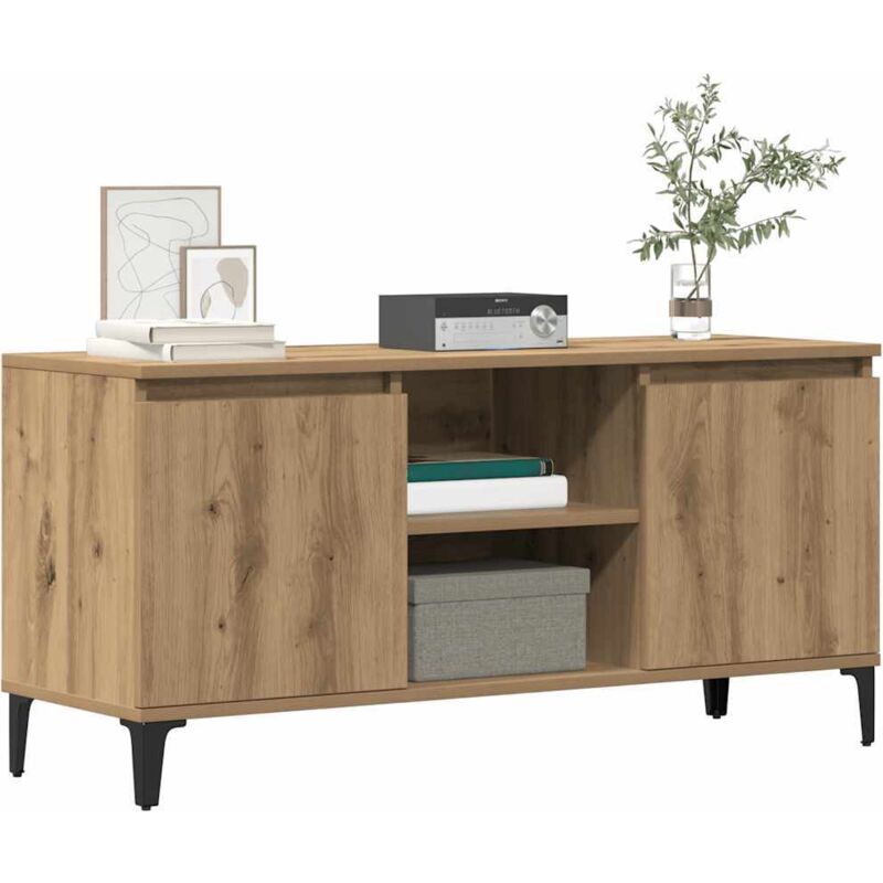 foto del prodotto vidaxl mobile tv rovere artigianale 102x35x50 cm in legno multistrato