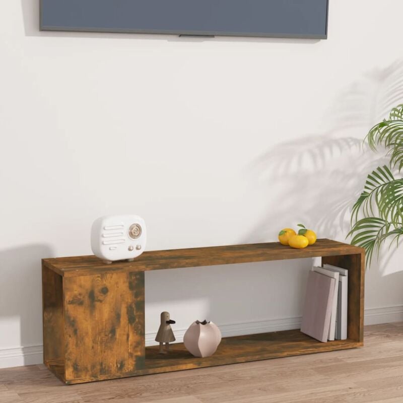 foto del prodotto vidaxl mobile tv rovere fumo 100x24x32 cm in legno multistrato
