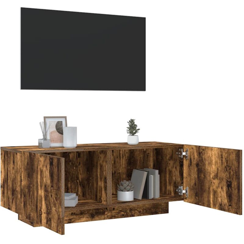 foto del prodotto vidaxl mobile tv rovere fumo 100x35x40 cm in legno multistrato