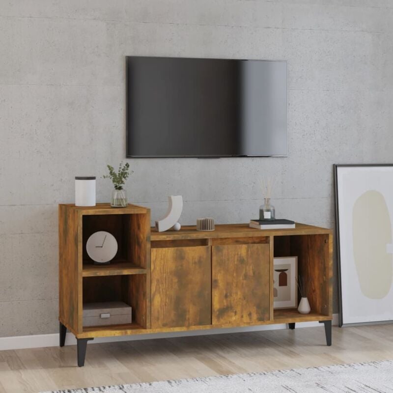 foto del prodotto vidaxl mobile tv rovere fumo 100x35x55 cm in legno multistrato