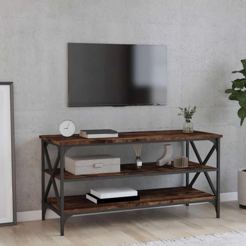foto del prodotto vidaxl mobile tv rovere fumo 100x40x50 cm in legno multistrato