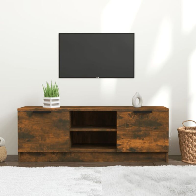 foto del prodotto vidaxl mobile tv rovere fumo 102x35x36,5 cm in legno multistrato