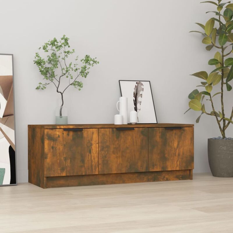 foto del prodotto vidaxl mobile tv rovere fumo 102x35x36,5 cm in legno multistrato