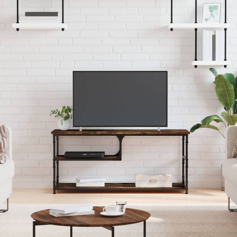 foto del prodotto vidaxl mobile tv rovere fumo 103x38x46,5cm legno multistrato e acciaio