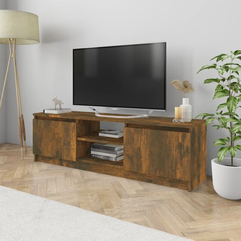 foto del prodotto vidaxl mobile tv rovere fumo 120x30x35,5 cm in legno multistrato