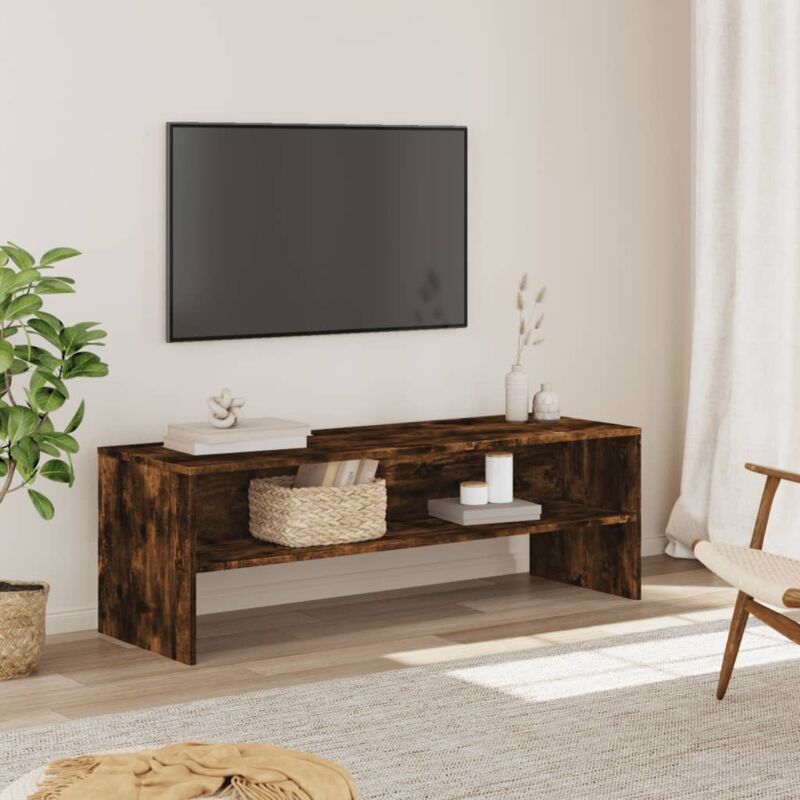 foto del prodotto vidaxl mobile tv rovere fumo 120x40x40 cm in legno multistrato