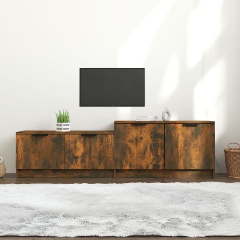 foto del prodotto vidaxl mobile tv rovere fumo 158,5x36x45 cm in legno multistrato