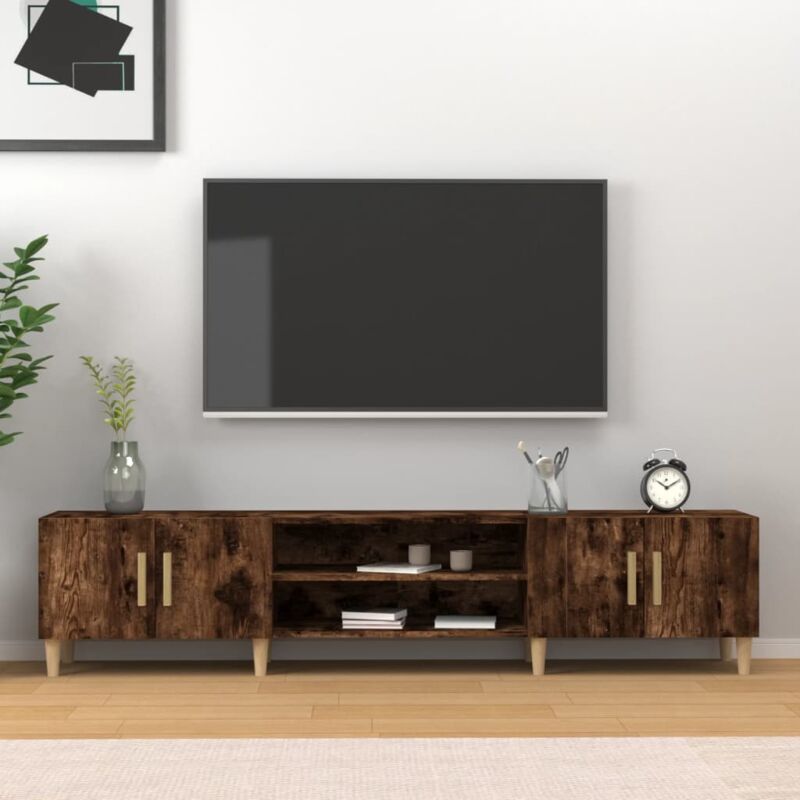 foto del prodotto vidaxl mobile tv rovere fumo 180x31,5x40 cm in legno multistrato