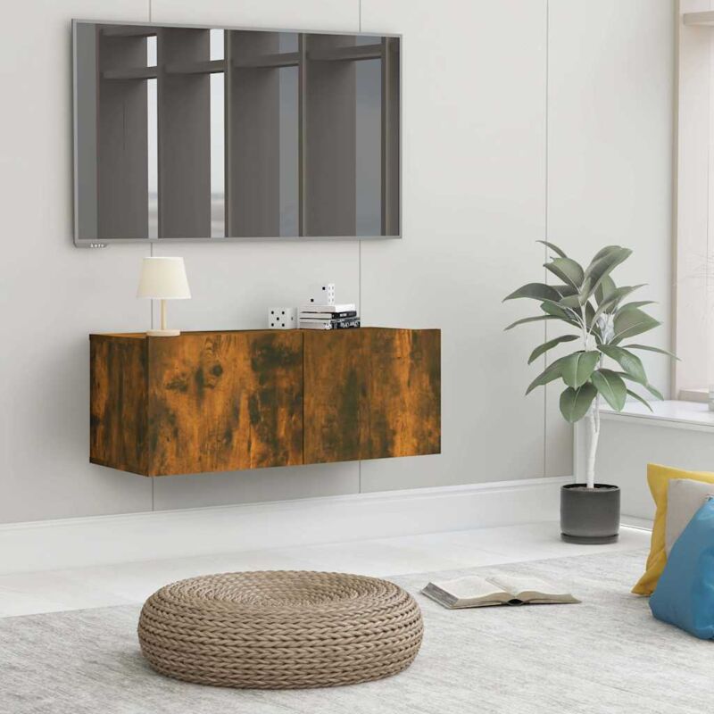 foto del prodotto vidaxl mobile tv rovere fumo 80x30x30 cm in legno multistrato
