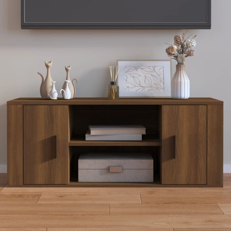 foto del prodotto vidaxl mobile tv rovere marrone 100x35x40 cm in legno multistrato