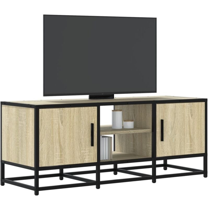 foto del prodotto vidaxl mobile tv rovere sonoma 100x35x41 cm legno multistrato metallo