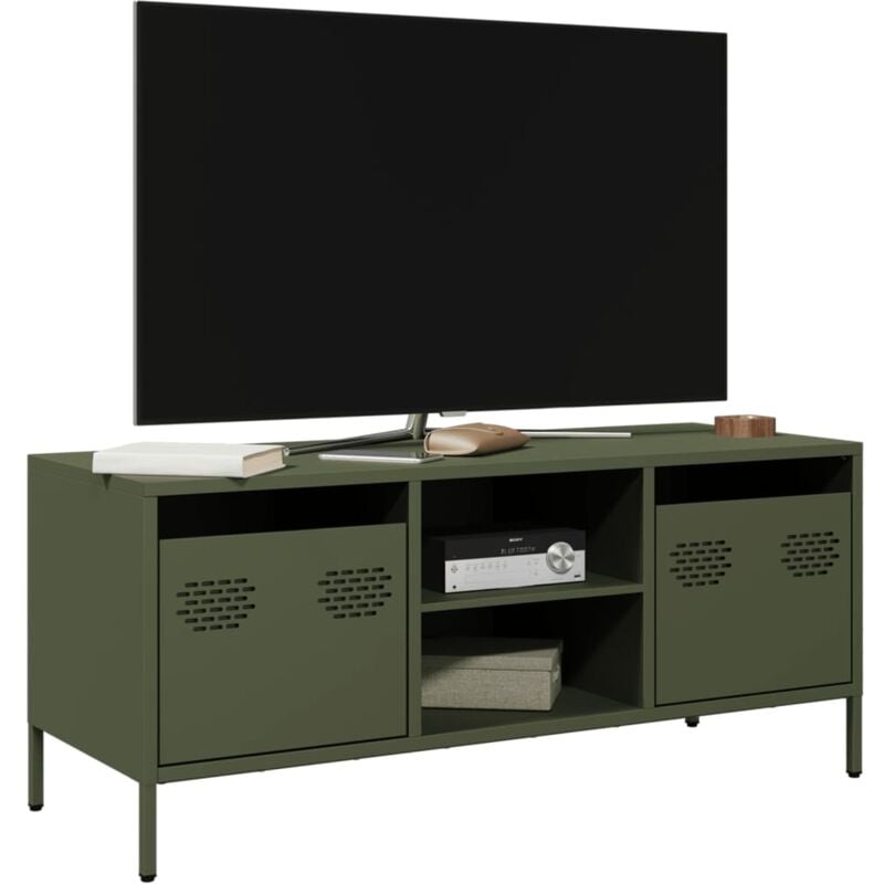 foto del prodotto vidaxl mobile tv verde oliva 101,5x39x43,5cm acciaio laminato a freddo