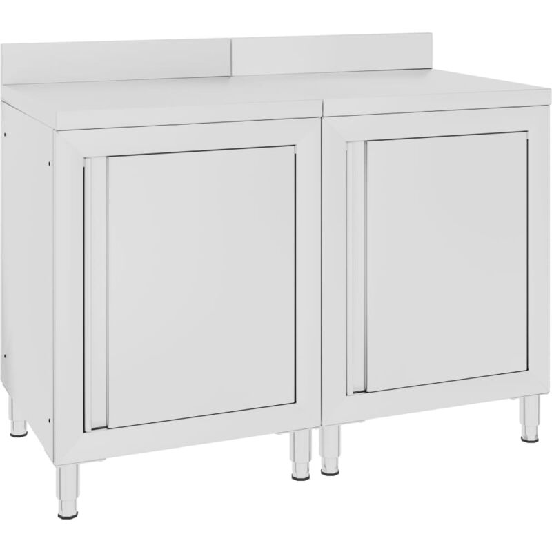 foto del prodotto vidaxl mobiletto con piano di lavoro 120x60x96 cm in acciaio inox